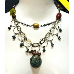 Chico's necklace Interesting Multi Beaded Boho Chic Statement chain